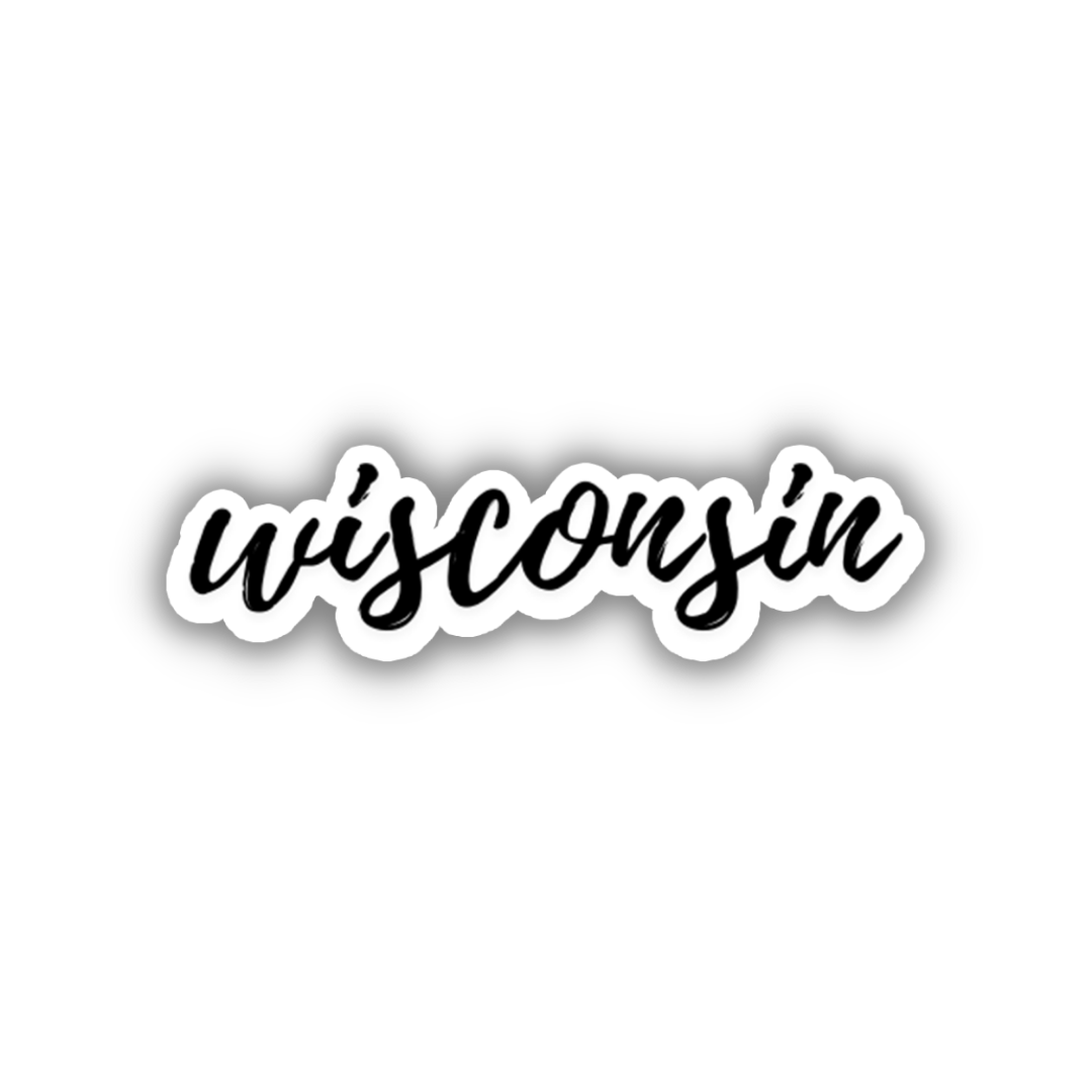 Wisconsin Cursive Travel Sticker, Vintage Script, Trendy Luggage Decal ...
