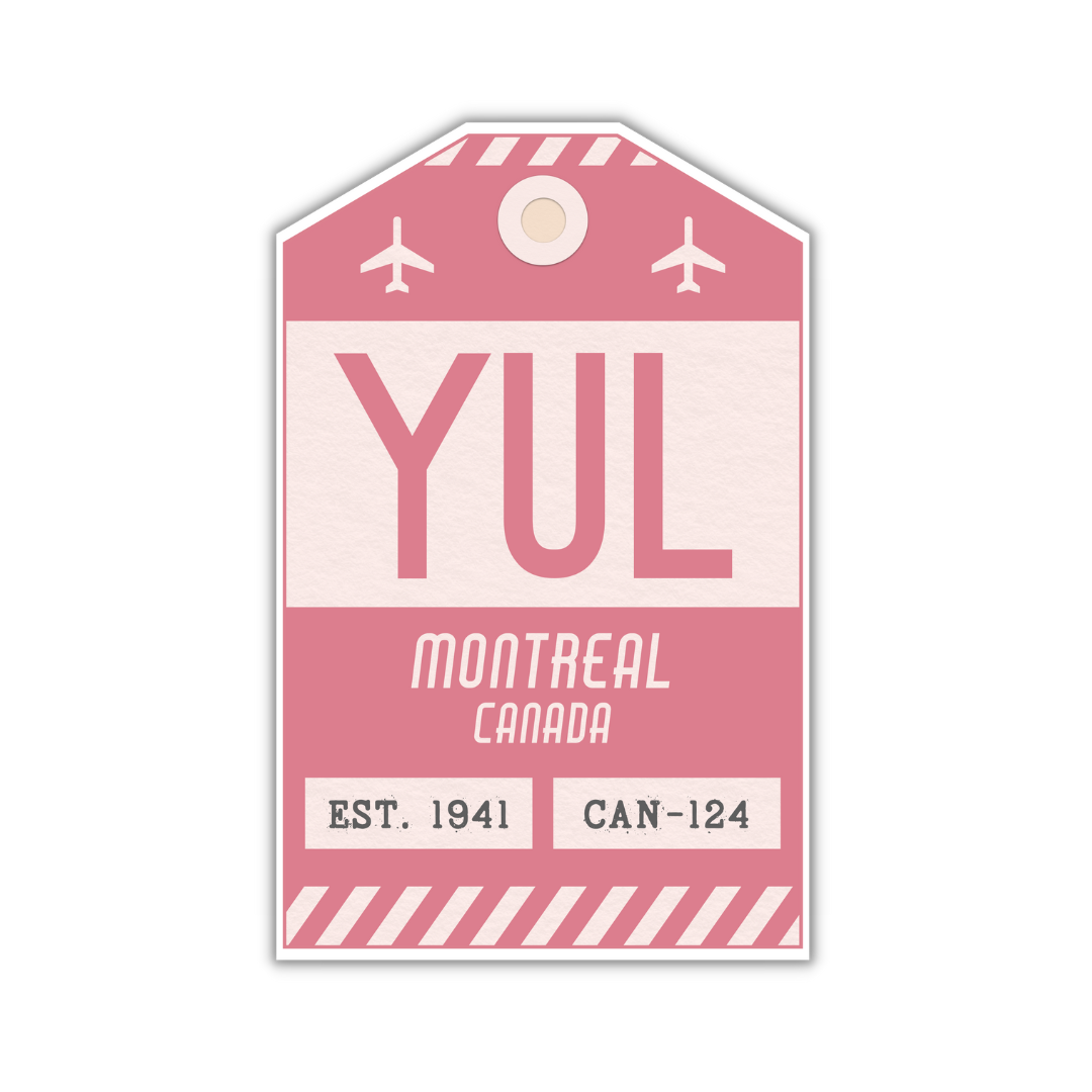YUL Vintage Luggage Tag Sticker