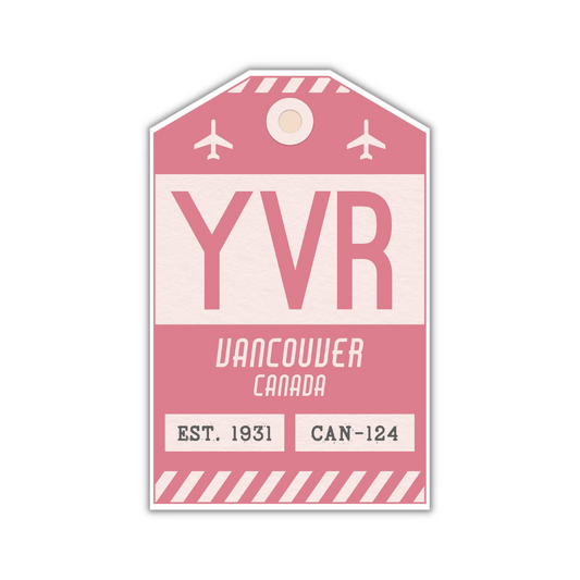 YVR Vintage Luggage Tag Sticker