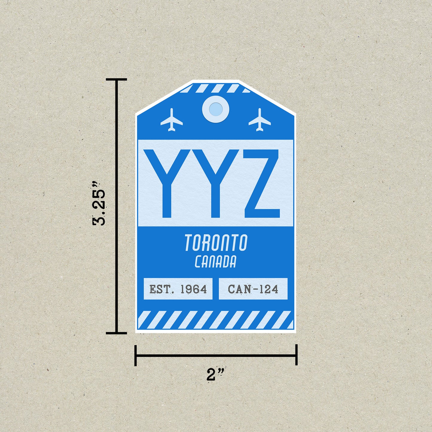 YYZ Vintage Luggage Tag Sticker