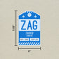 ZAG Vintage Luggage Tag Sticker