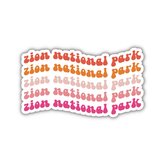 Zion National Park Retro Sticker