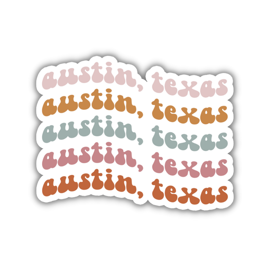 Austin, Texas Retro Sticker