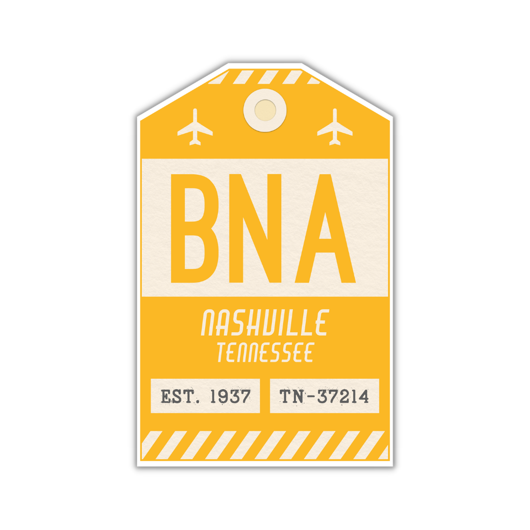 BNA Vintage Luggage Tag Sticker