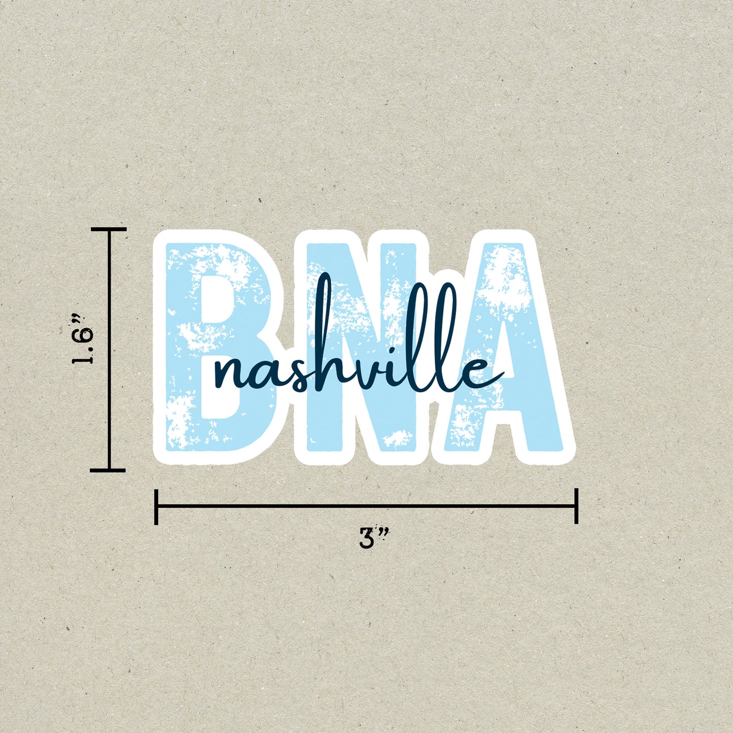 BNA Nashville Airport Code Sticker