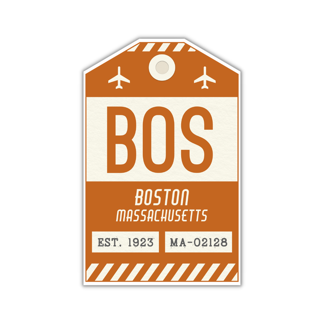 BOS Vintage Luggage Tag Sticker