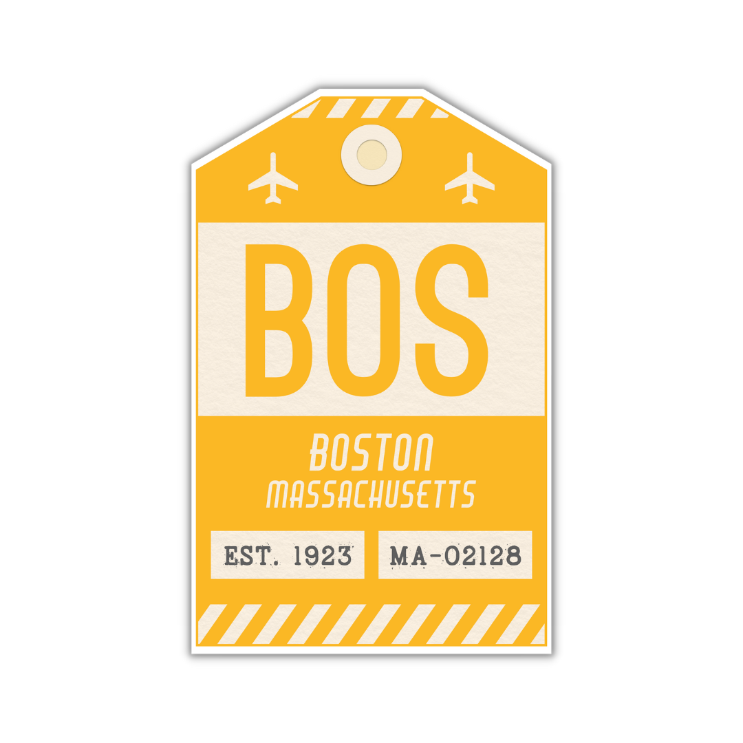 BOS Vintage Luggage Tag Sticker