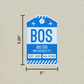 BOS Vintage Luggage Tag Sticker