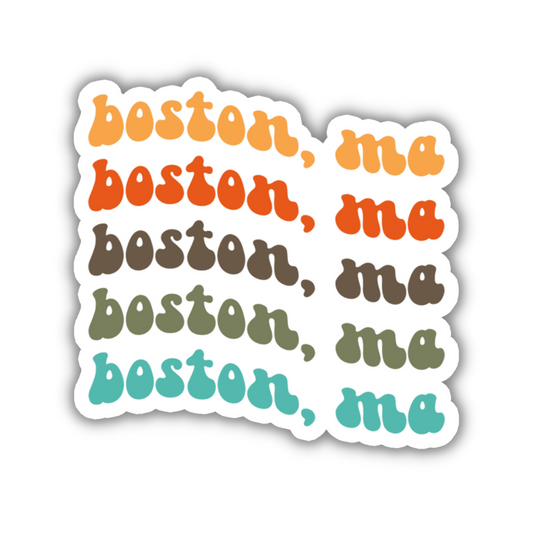 Boston, MA Retro Sticker