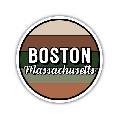 Boston, Massachusetts Circle Sticker