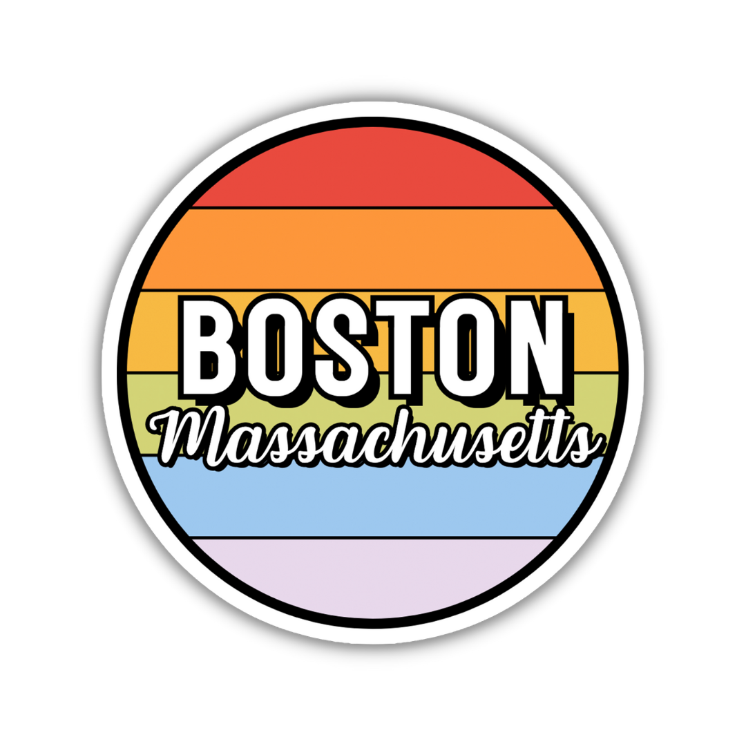 Boston, Massachusetts Circle Sticker