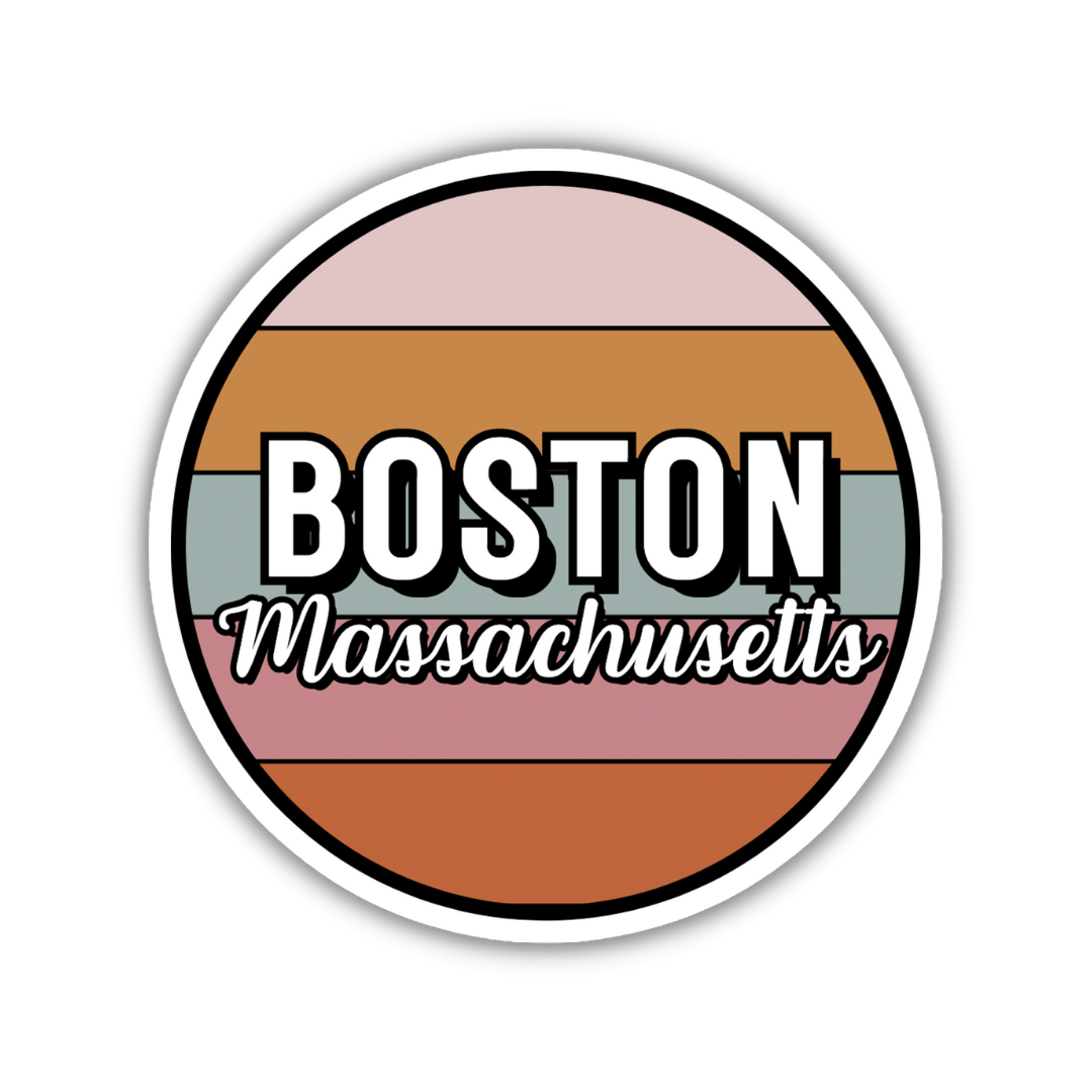 Boston, Massachusetts Circle Sticker