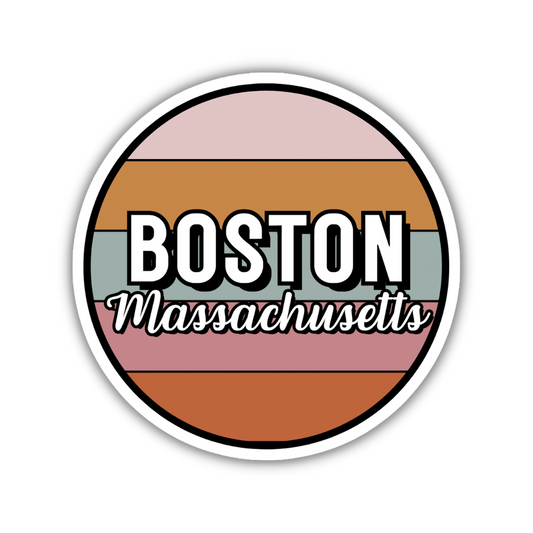 Boston, Massachusetts Circle Sticker