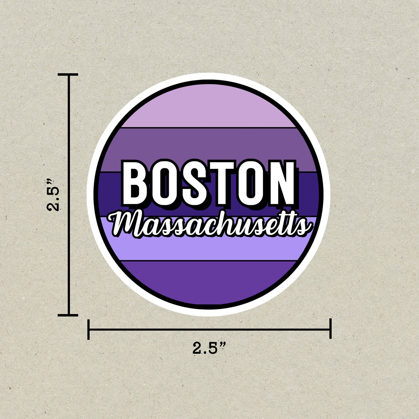 Boston, Massachusetts Circle Sticker