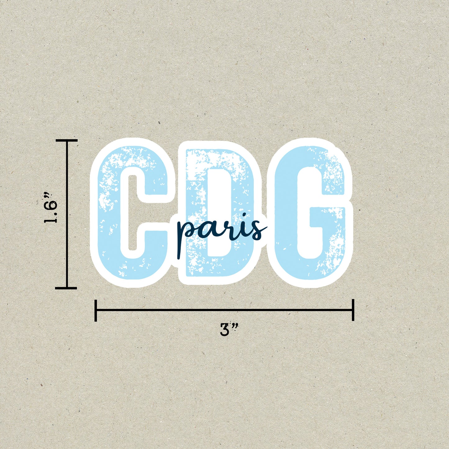 CDG Paris Airport Code Sticker