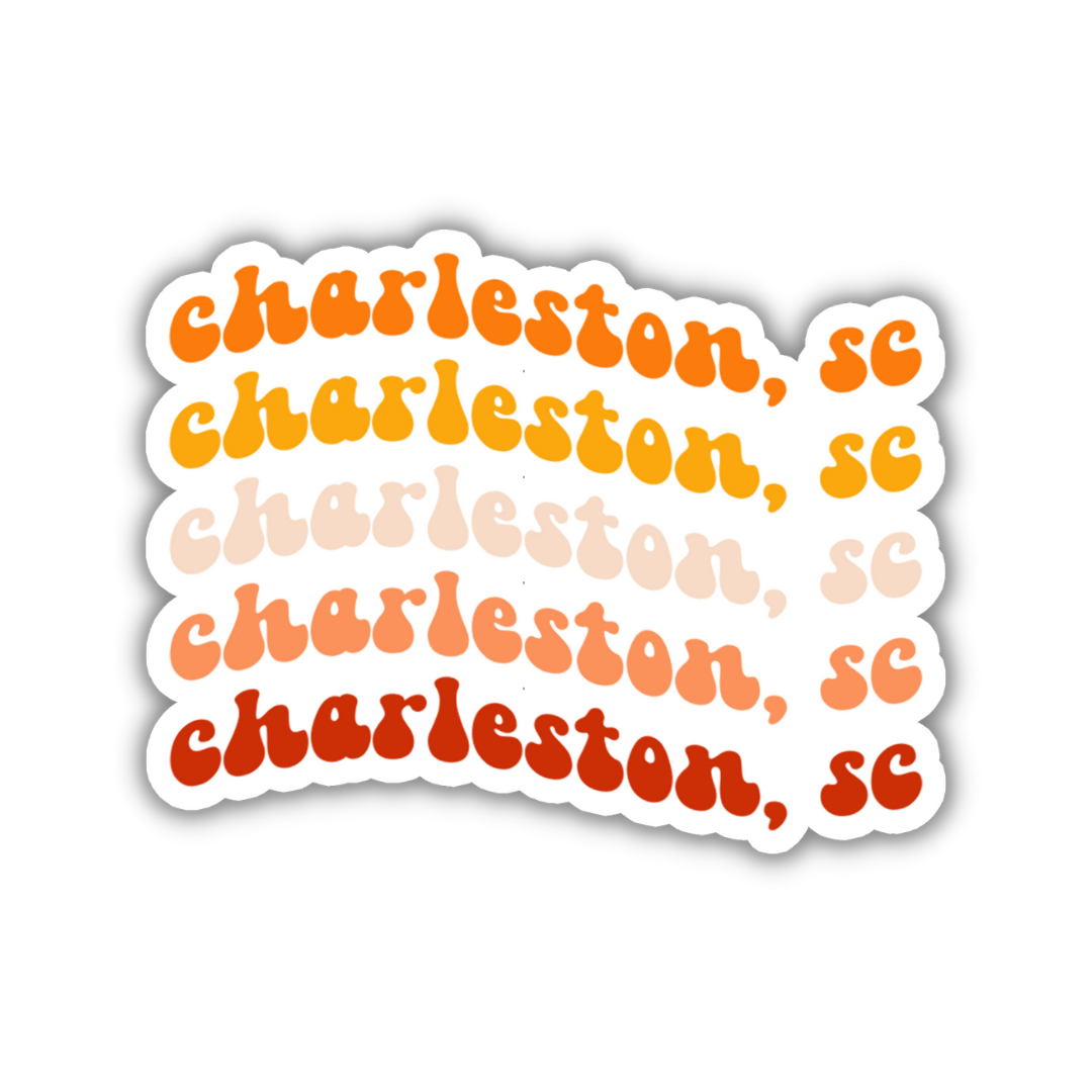 Charleston, SC Retro Sticker