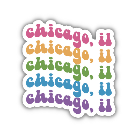 Chicago, IL Retro Sticker