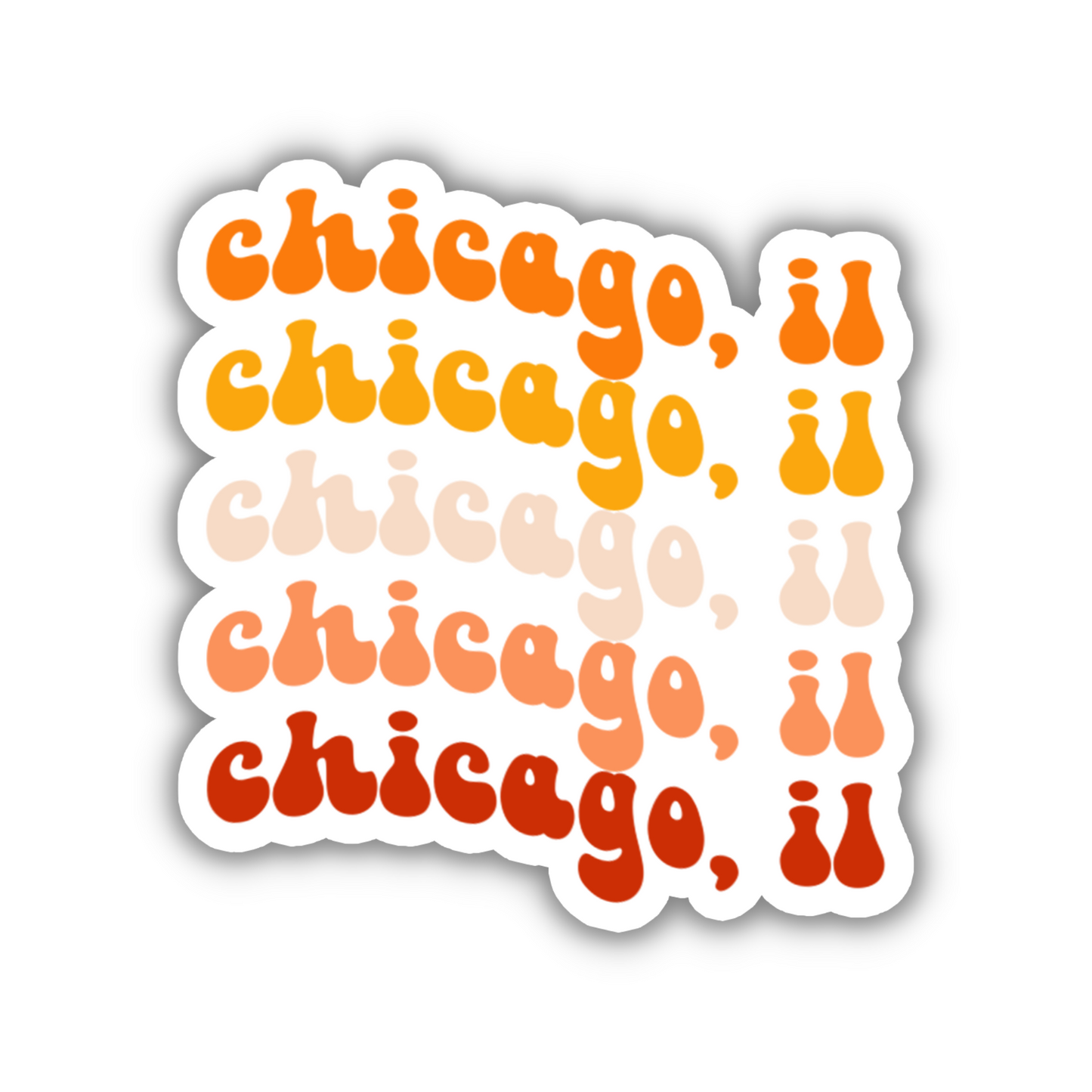 Chicago, IL Retro Sticker