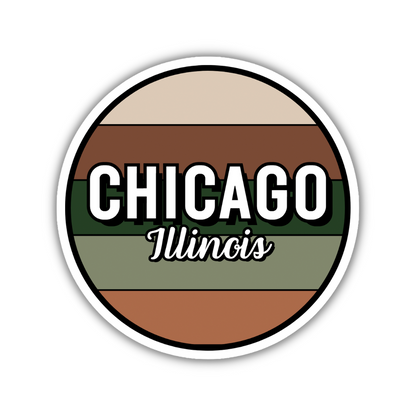 Chicago, Illinois Circle Sticker