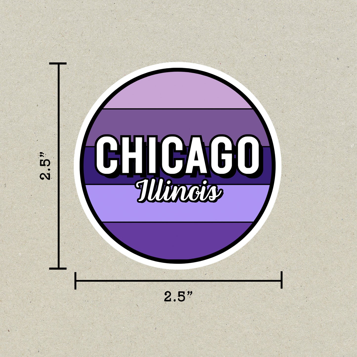 Chicago, Illinois Circle Sticker