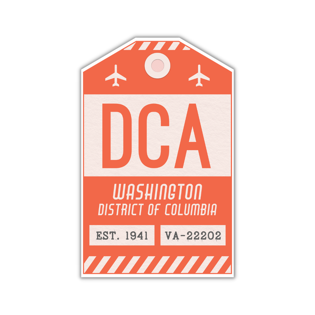 DCA Vintage Luggage Tag Sticker