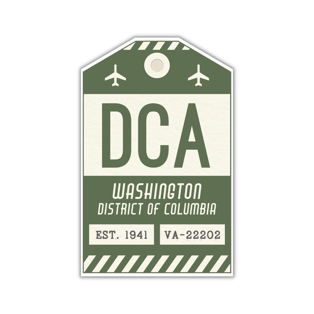 DCA Vintage Luggage Tag Sticker