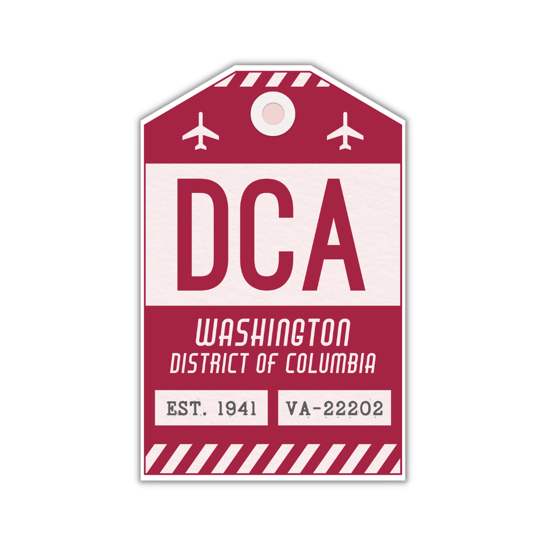 DCA Vintage Luggage Tag Sticker