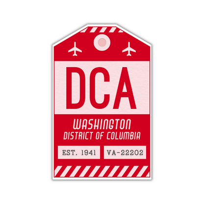 DCA Vintage Luggage Tag Sticker