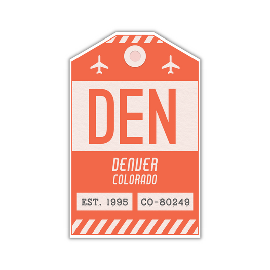 DEN Vintage Luggage Tag Sticker