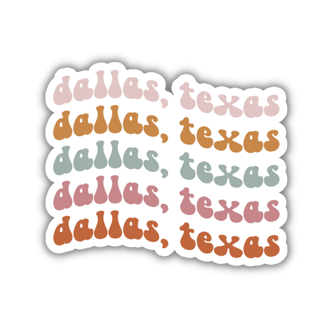 Dallas, Texas Retro Sticker