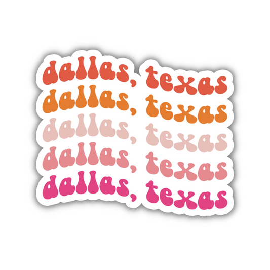 Dallas, Texas Retro Sticker