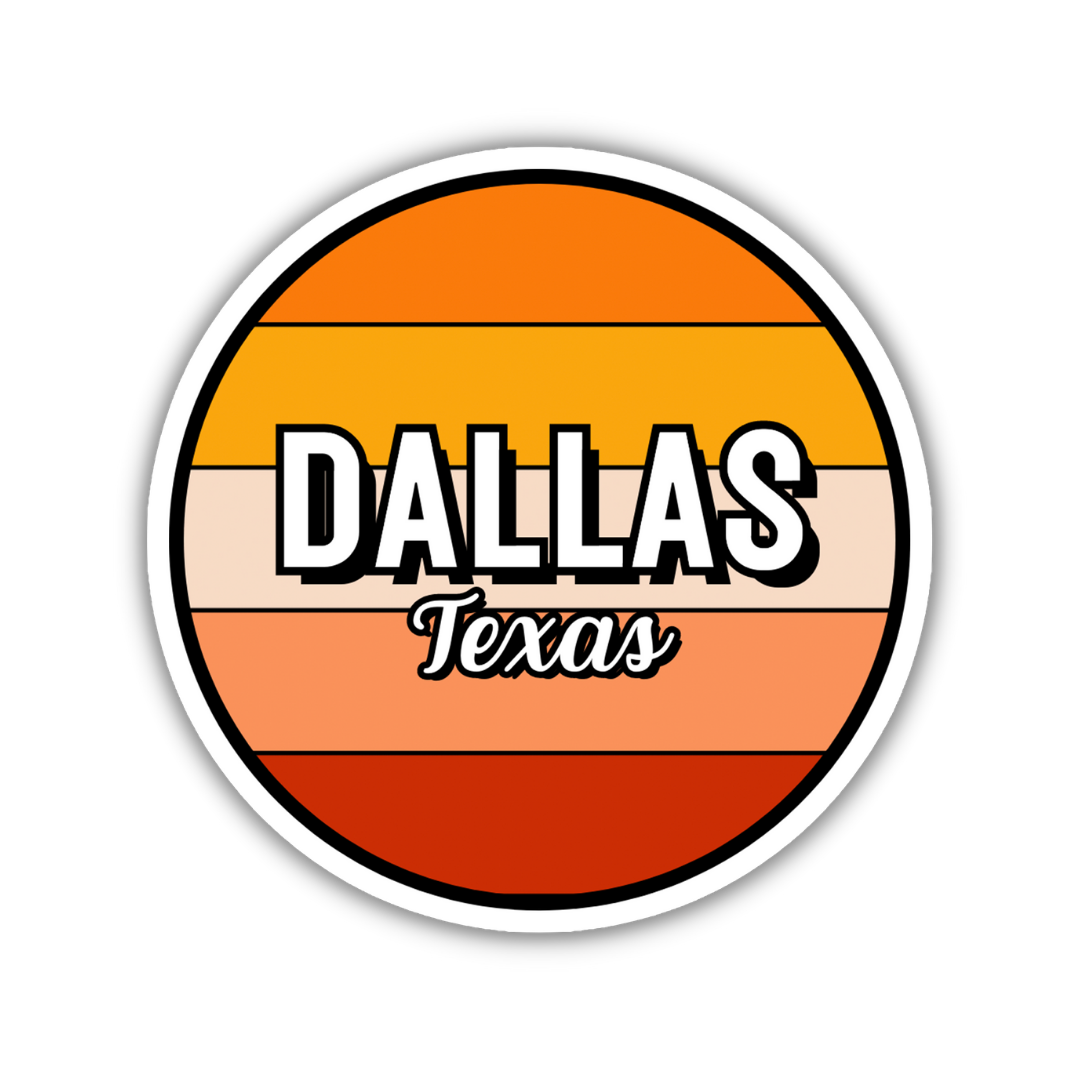 Dallas, Texas Circle Sticker