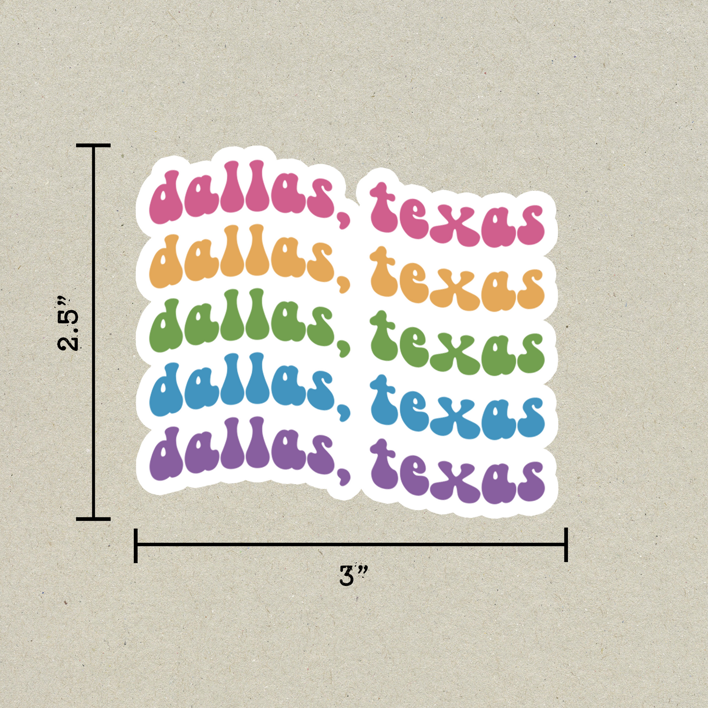 Dallas, Texas Retro Sticker