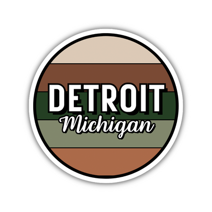 Detroit, Michigan Circle Sticker