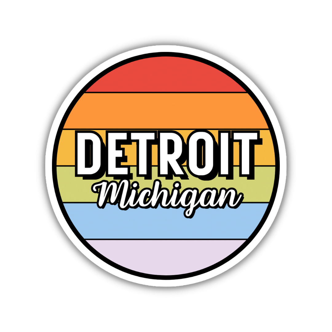 Detroit, Michigan Circle Sticker