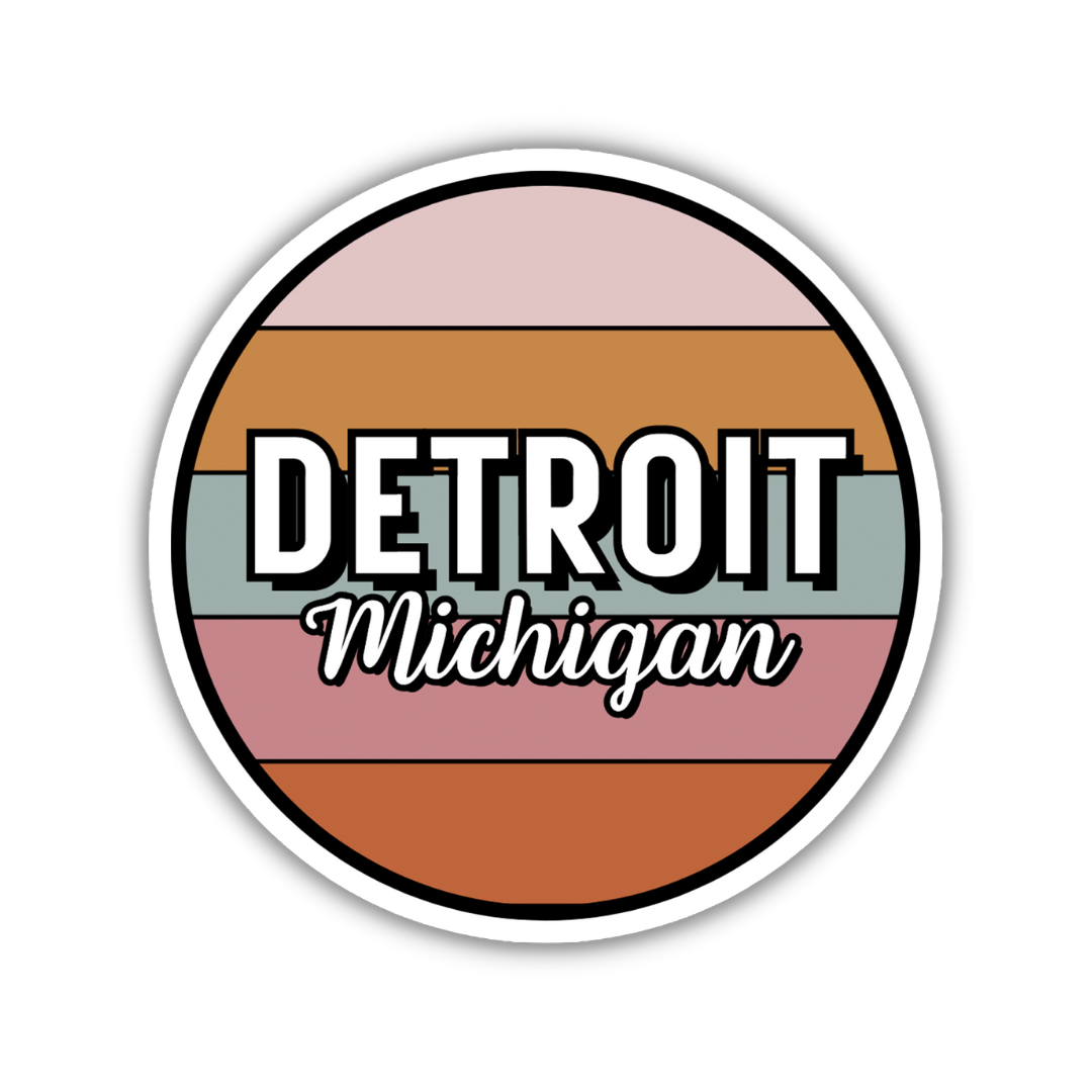 Detroit, Michigan Circle Sticker