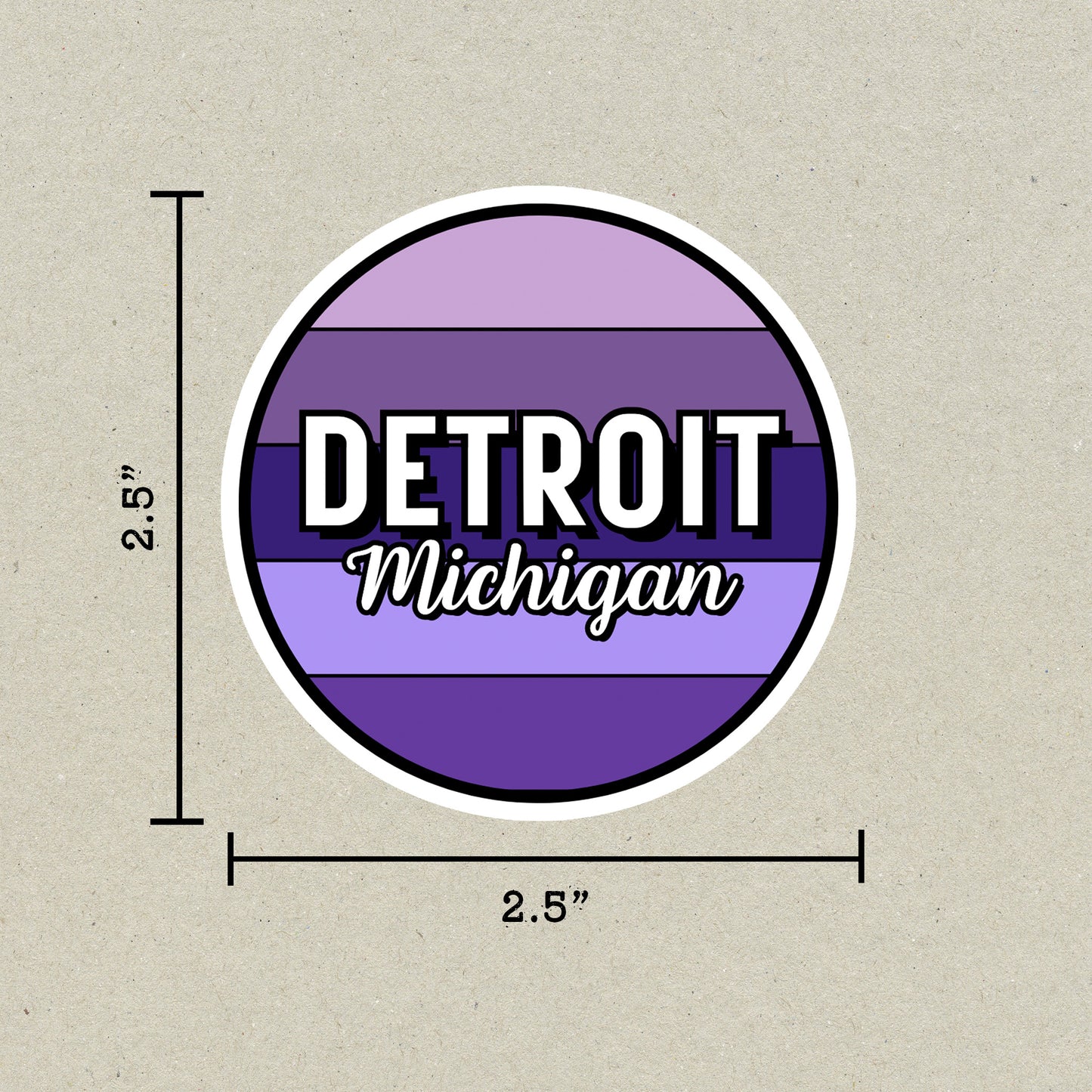 Detroit, Michigan Circle Sticker