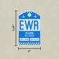 EWR Vintage Luggage Tag Sticker