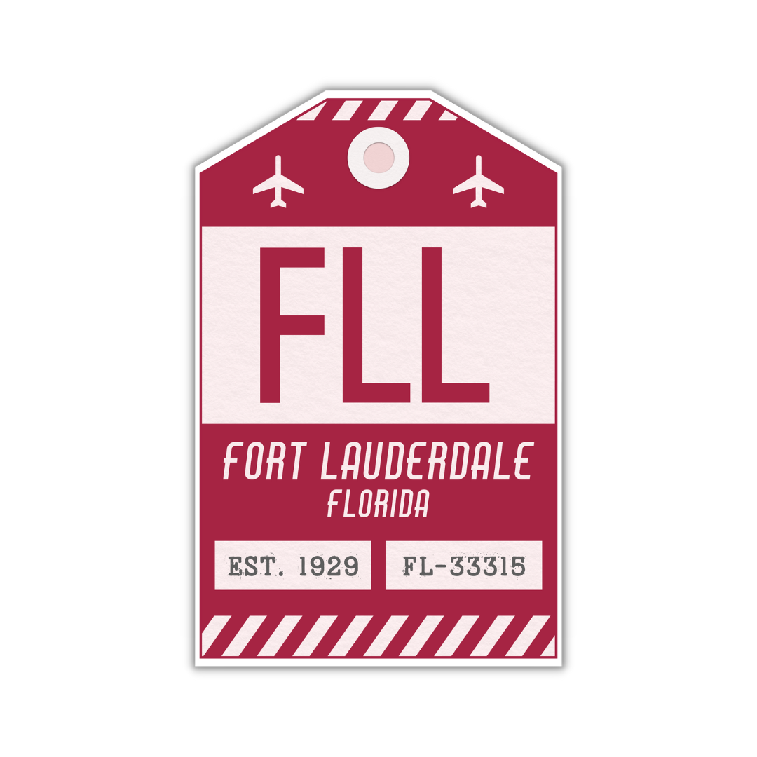 FLL Vintage Luggage Tag Sticker