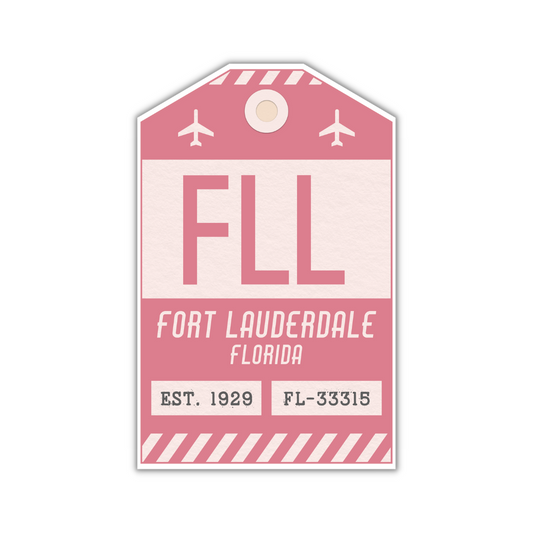 FLL Vintage Luggage Tag Sticker