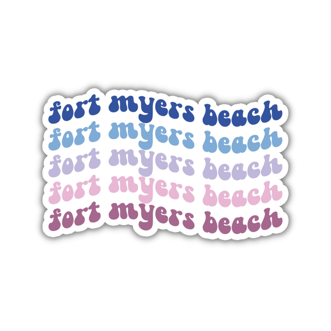 Fort Myers Beach Retro Sticker