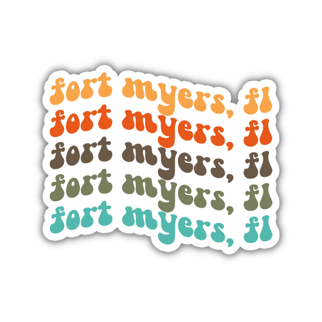 Fort Myers, FL Retro Sticker