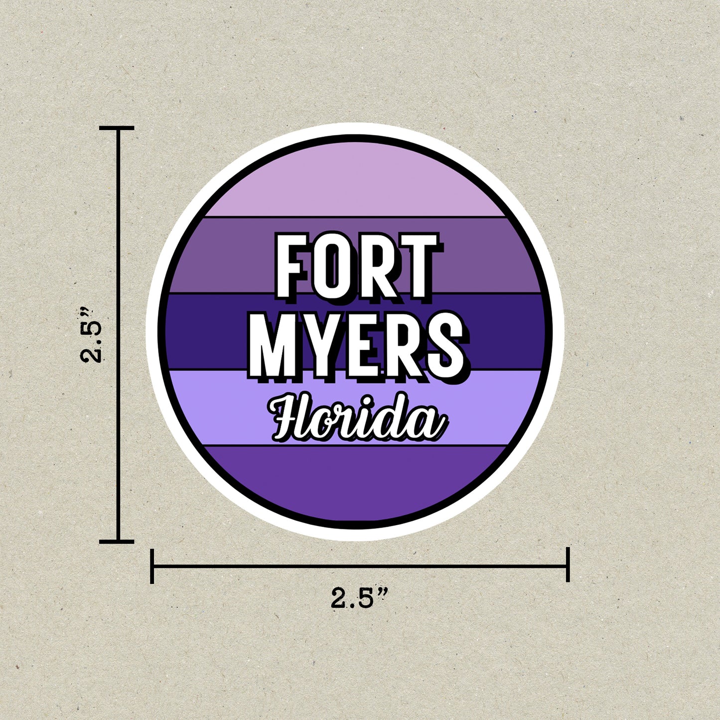 Fort Myers, Florida Circle Sticker