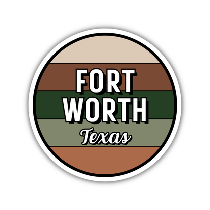 Fort Worth, Texas Circle Sticker