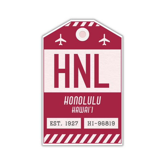 HNL Vintage Luggage Tag Sticker