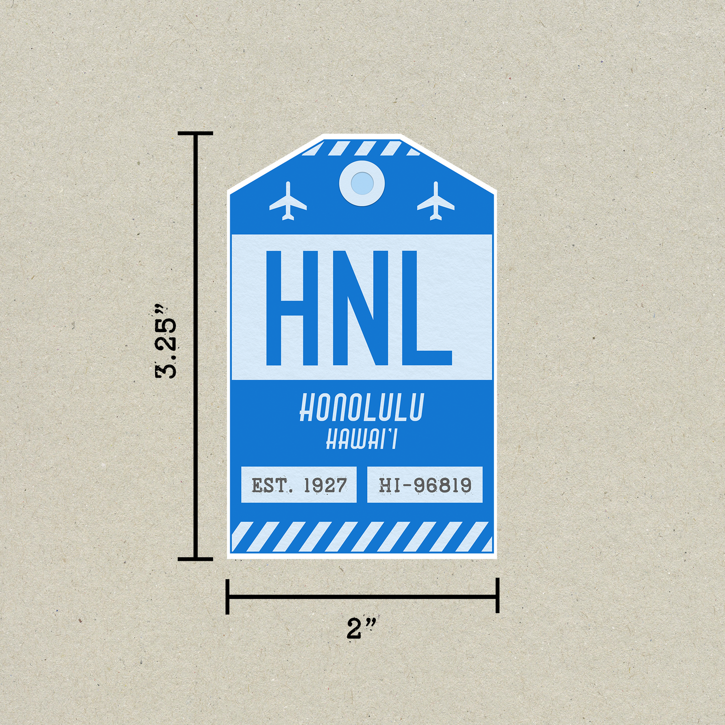 HNL Vintage Luggage Tag Sticker