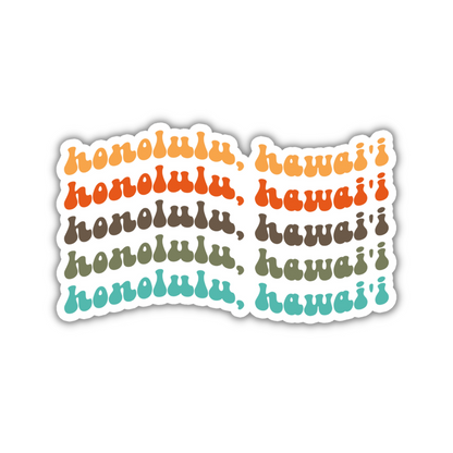 Honolulu, Hawai'i Retro Sticker