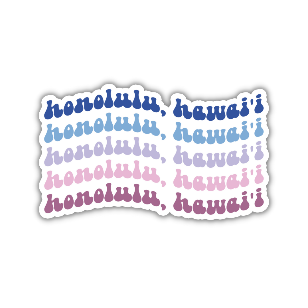 Honolulu, Hawai'i Retro Sticker