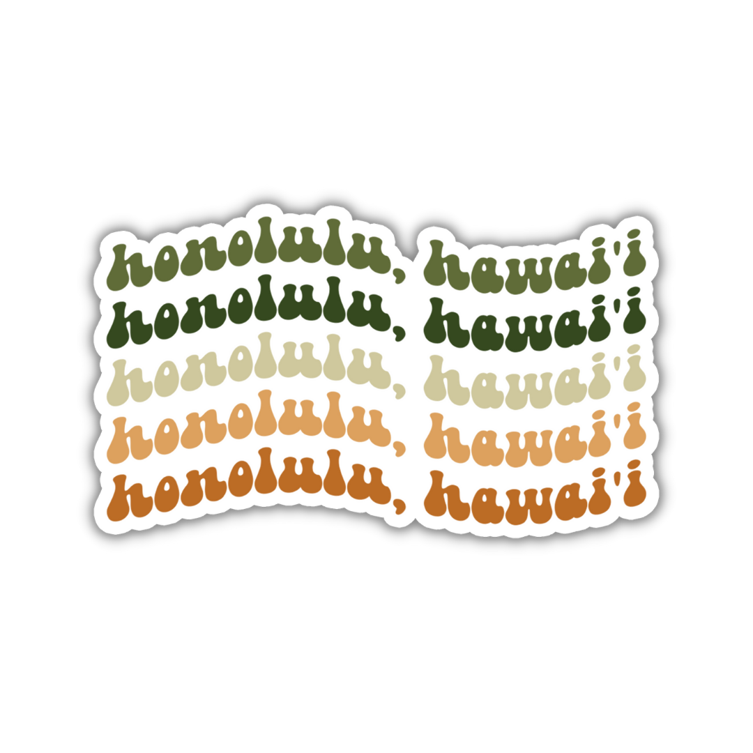 Honolulu, Hawai'i Retro Sticker