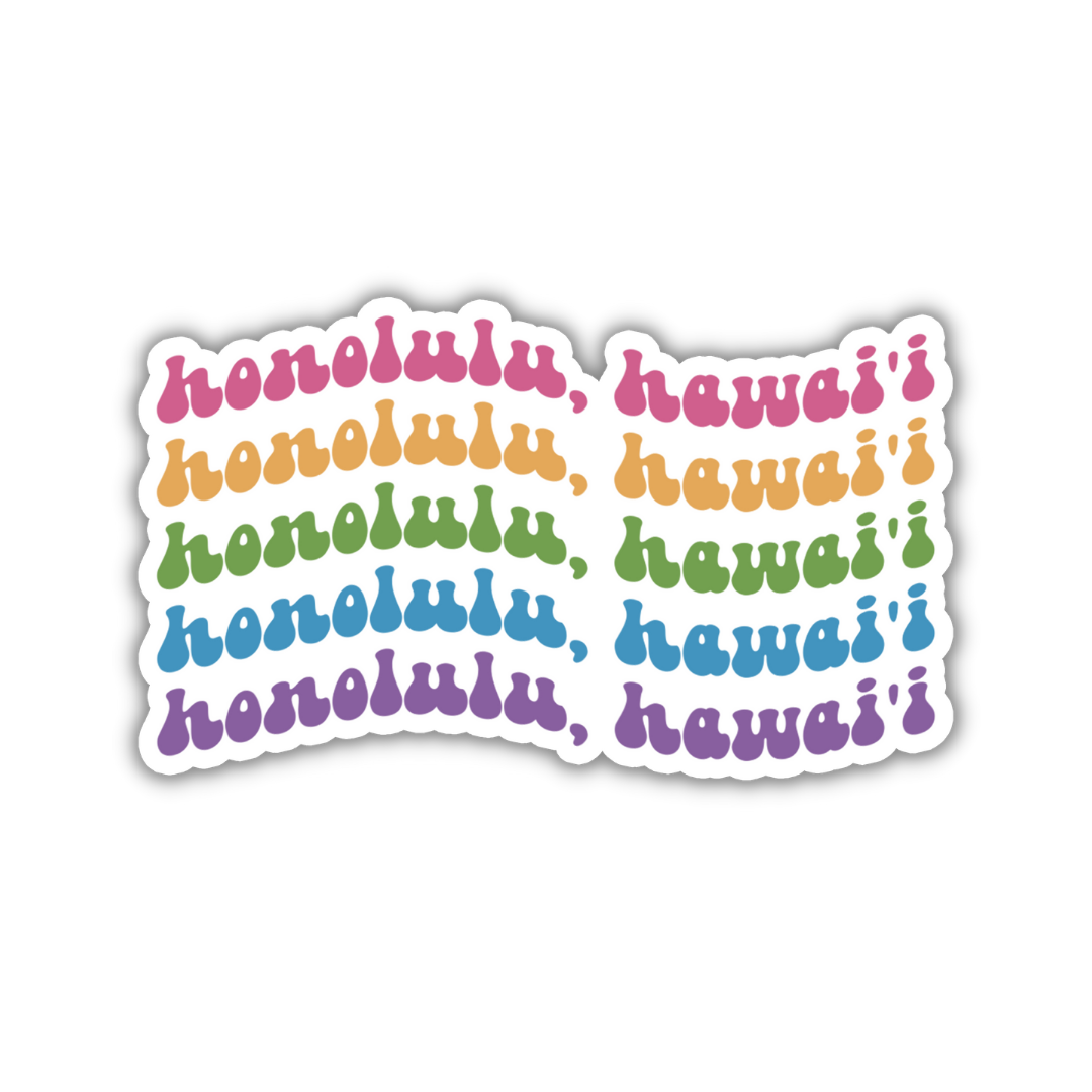 Honolulu, Hawai'i Retro Sticker